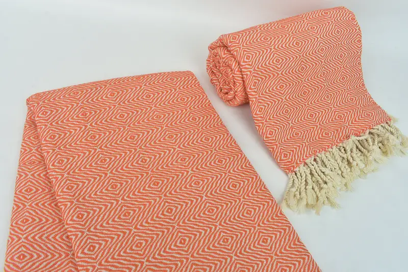 Housewarming Gift, Peshtemal Towel, Organic Turkish towel, Halloween Gifts, Bachelorette Party Gifts Bridesmaids, 70x40 Cotton Zigzag Diamond Towel - 7