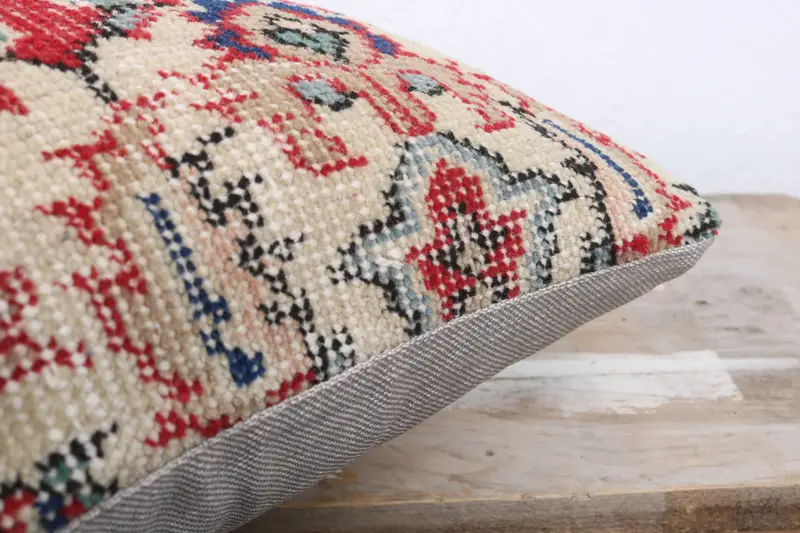 Cushion, Gift Pillow, Handmade Throw Cushion Cover, 16x16 Red Cushion Case, Boho Pillow Sham Cover, Vintage Kilim Throw Pillow - 6