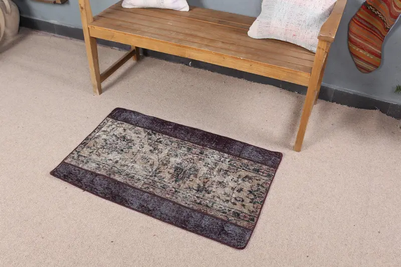 Alfombra Ombré Beige y Morado, 2x3,1 ft Chic Decor