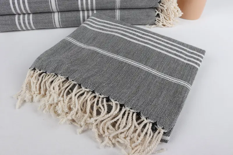 Cute Beach Towel, Organic towel, 68x40 Cotton Striped Towel, Embroidered Towel, Wedding Hand Made Gift, Turkish Towel USA, Bridal Shower Gifts - 5