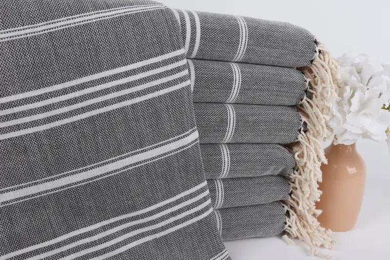 Cute Beach Towel, Organic towel, 68x40 Cotton Striped Towel, Embroidered Towel, Wedding Hand Made Gift, Turkish Towel USA, Bridal Shower Gifts - 1