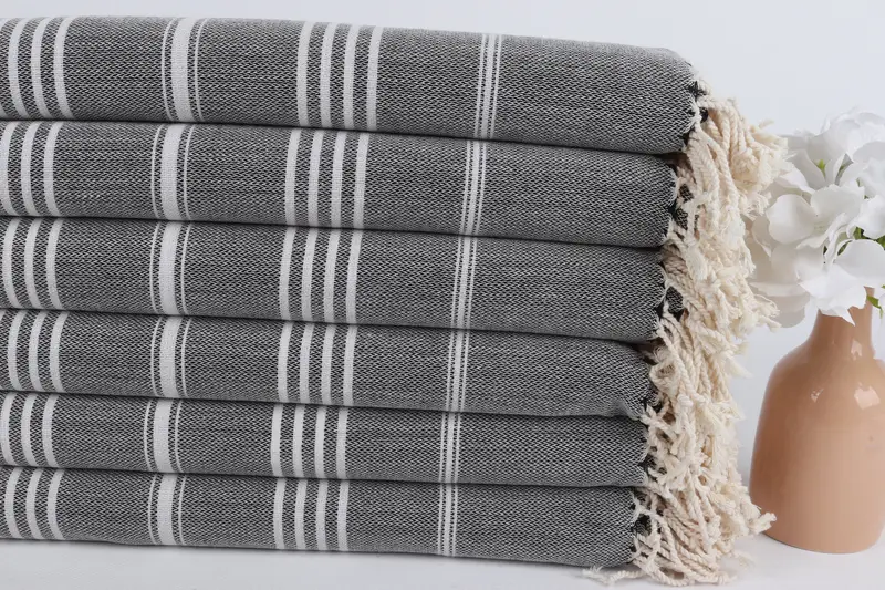 Cute Beach Towel, Organic towel, 68x40 Cotton Striped Towel, Embroidered Towel, Wedding Hand Made Gift, Turkish Towel USA, Bridal Shower Gifts - 3