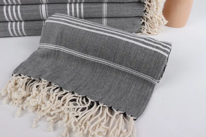 Cute Beach Towel, Organic towel, 68x40 Cotton Striped Towel, Embroidered Towel, Wedding Hand Made Gift, Turkish Towel USA, Bridal Shower Gifts - 4