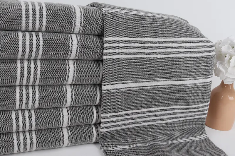 Cute Beach Towel, Organic towel, 68x40 Cotton Striped Towel, Embroidered Towel, Wedding Hand Made Gift, Turkish Towel USA, Bridal Shower Gifts - 2