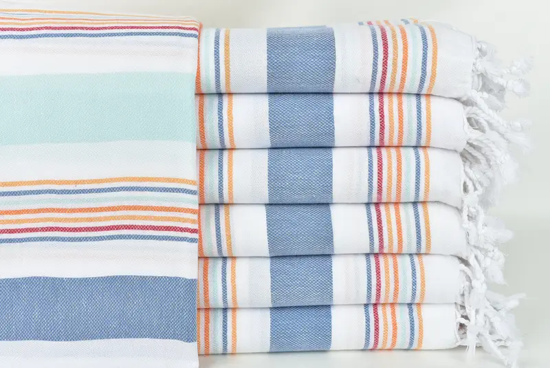Beach Theme Wedding Gift, Hammam Towel USA, Personalized Beach Towel, Christmas Favors, Thin towel, 76x38 Cotton Striped Towel, Personalized Gifts - 1