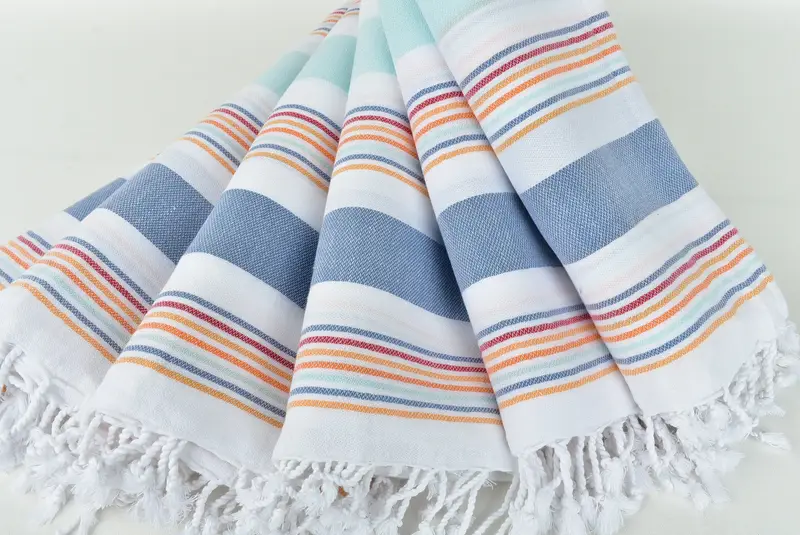 Beach Theme Wedding Gift, Hammam Towel USA, Personalized Beach Towel, Christmas Favors, Thin towel, 76x38 Cotton Striped Towel, Personalized Gifts - 4