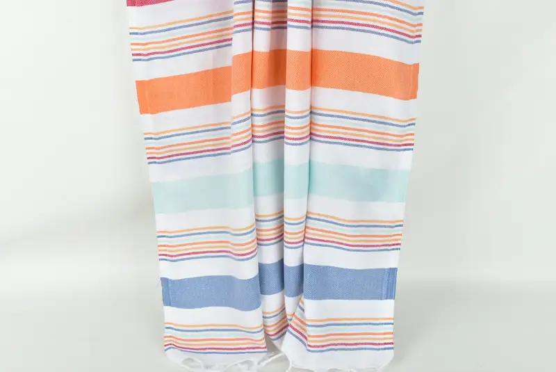 Beach Theme Wedding Gift, Hammam Towel USA, Personalized Beach Towel, Christmas Favors, Thin towel, 76x38 Cotton Striped Towel, Personalized Gifts - 8