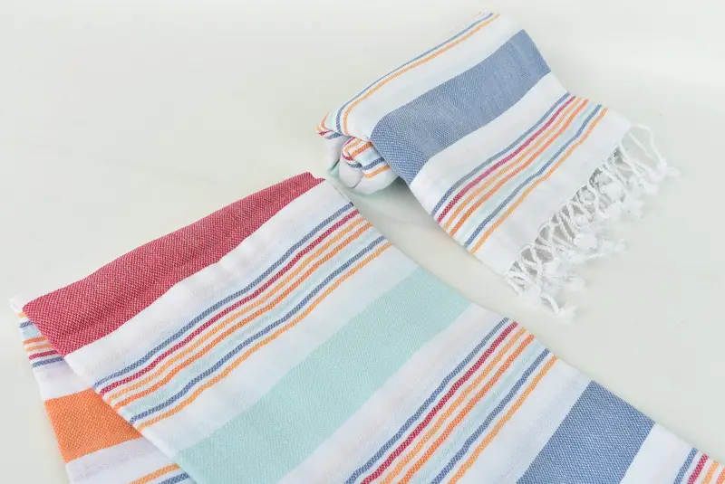 Beach Theme Wedding Gift, Hammam Towel USA, Personalized Beach Towel, Christmas Favors, Thin towel, 76x38 Cotton Striped Towel, Personalized Gifts - 7