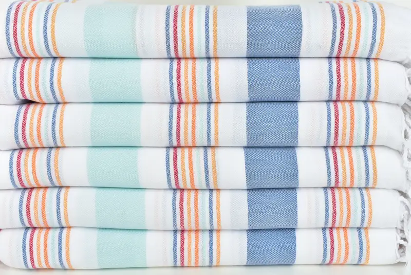Beach Theme Wedding Gift, Hammam Towel USA, Personalized Beach Towel, Christmas Favors, Thin towel, 76x38 Cotton Striped Towel, Personalized Gifts - 2