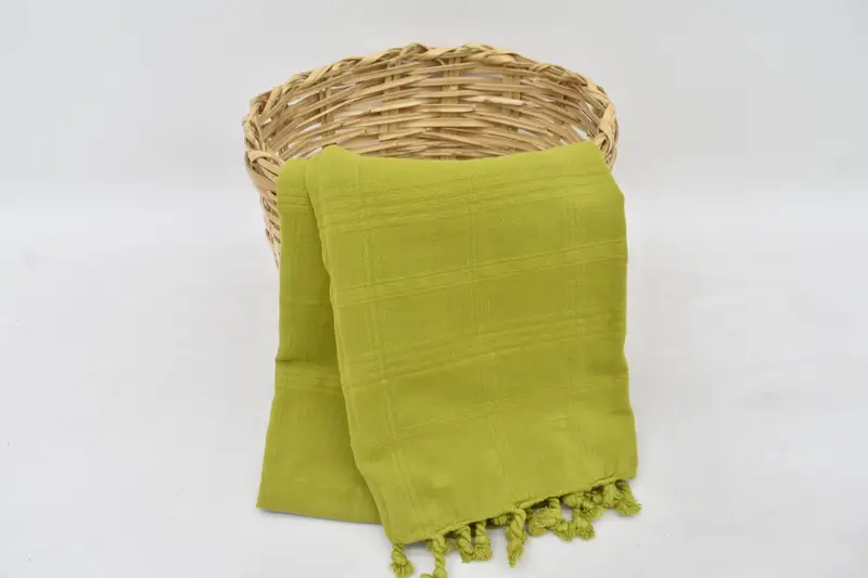 Beach Towel Personalized Turkish Cotton Green Stripes, 63x32 Inches