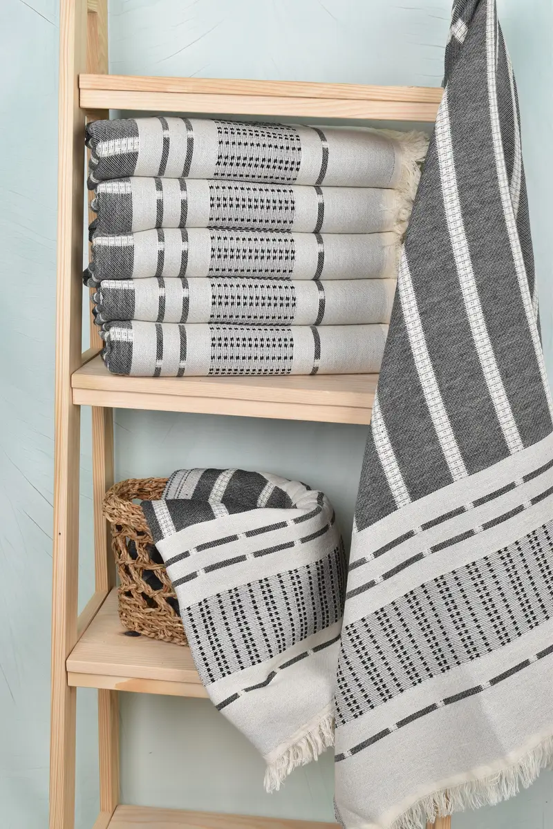 Gym Towel, Sand-free towel, Turkish Towel Set, Bachelorette Favor, 68x36 Cotton Striped Towel, Turkish Towel USA, Absorbent towel, Holiday Towel - 3