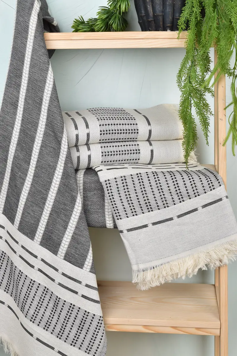 Gym Towel, Sand-free towel, Turkish Towel Set, Bachelorette Favor, 68x36 Cotton Striped Towel, Turkish Towel USA, Absorbent towel, Holiday Towel - 6