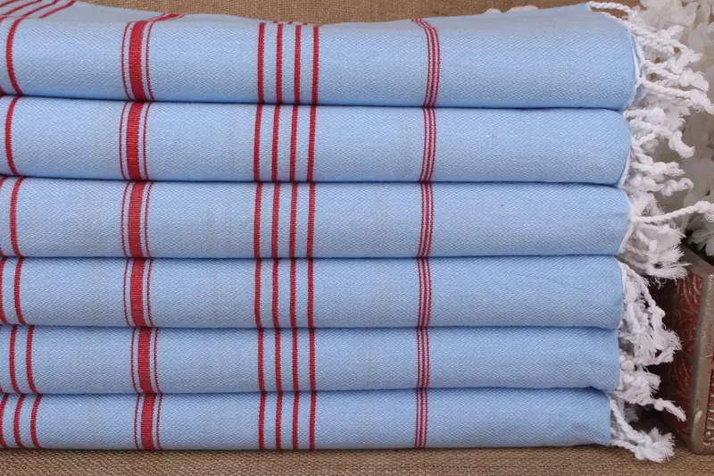 カスタムギフト ブルーレッドコットンタオル ブライドメイドギフト 40x71インチ