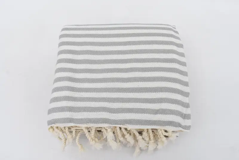 Throw Blanket, Bride Gift, Bridesmaid Gifts, 104x76 Cotton Striped Towel, Turkish Bedspread, Wedding Anniversary Gift, Woven Throw Blanket - 4