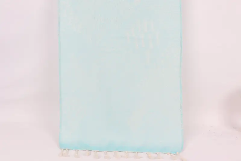 Turquoise Cotton Tea Towel Mountain Design Hand Towel, 18x36 Inches