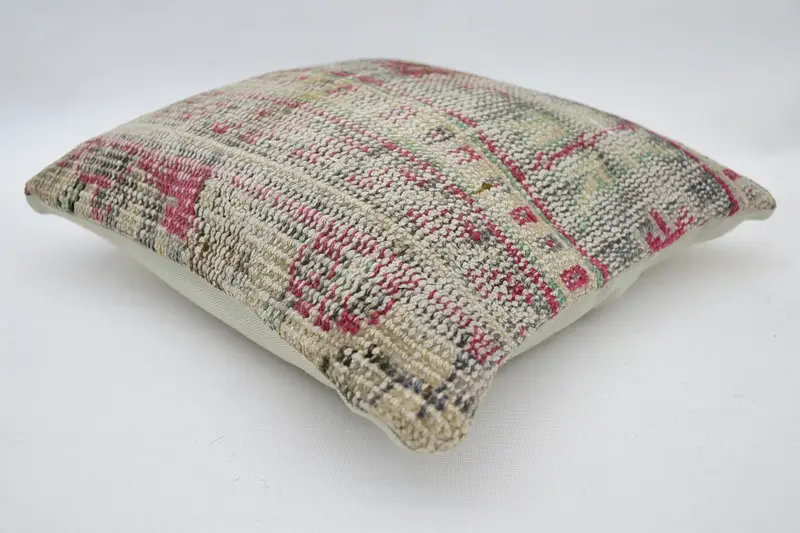 Vintage Throw Cushion Case, 14x14 Brown Cushion, Pillow Case, Pillow for Couch, Kilim Cushion Sham, Throw Kilim Pillow, One Of A Kind Cushion Cover - 5