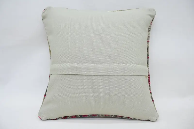 Vintage Throw Cushion Case, 14x14 Brown Cushion, Pillow Case, Pillow for Couch, Kilim Cushion Sham, Throw Kilim Pillow, One Of A Kind Cushion Cover - 6