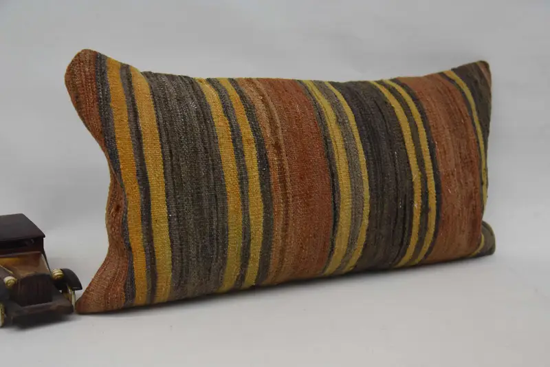 Home Decor Pillow, Neutral Throw Cushion Cover, 12x24 Yellow Cushion Case, Boho Pillow Sham Cover, Natural Pillow, Pillow Cover, Turkish Pillow - 2