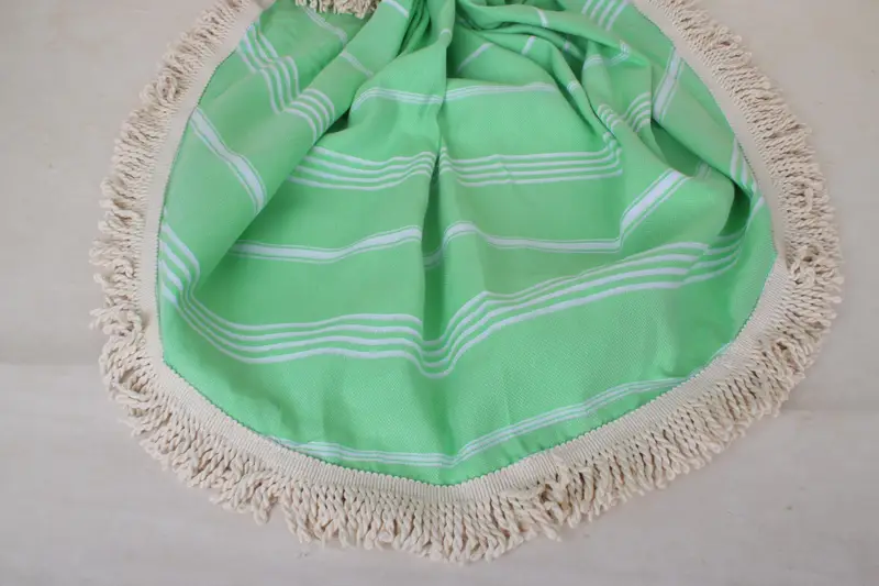 Housewarming Gift, Custom Wedding Gifts, 64x64 Cotton Striped Round Towel, Maid Of Honor Gift, Girls Weekend Favors, Lightweight Turkish towel - 8