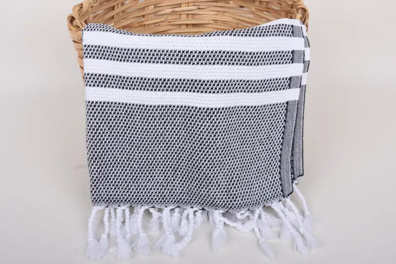 Türkisches Geschirrtuch, Monogramm Handtuch, 44x24 Baumwollstreifenhandtuch, Brautduschgeschenke, personalisiertes Geschenk, Geschenk für Freund, Junggesellenhandtuch - 5