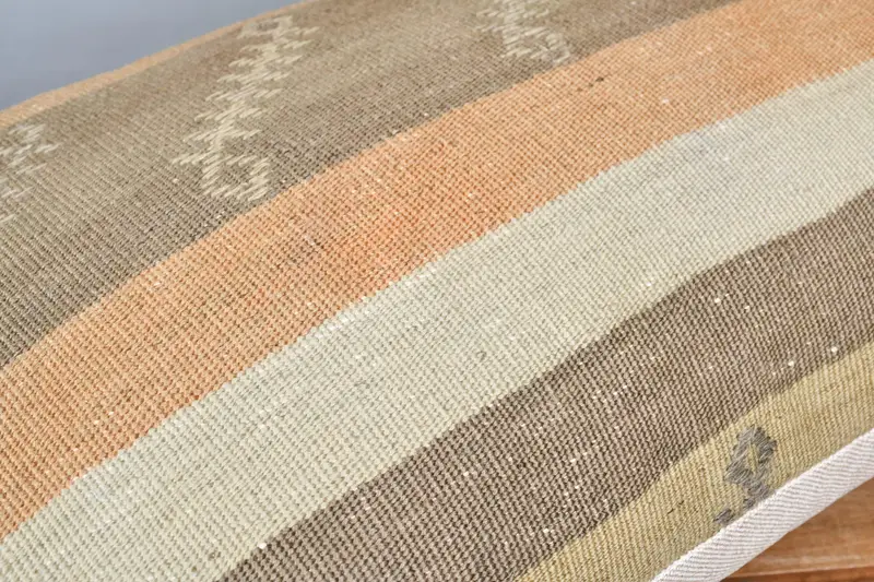 Square Throw Pillow Sham, Turkish Kilim Pillow, Outdoor Bolster Cushion, Interior Designer Pillow, Pillow Sham, Pillow for Sofa, 16x24 Brown Pillow - 3