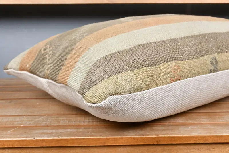 Square Throw Pillow Sham, Turkish Kilim Pillow, Outdoor Bolster Cushion, Interior Designer Pillow, Pillow Sham, Pillow for Sofa, 16x24 Brown Pillow - 5