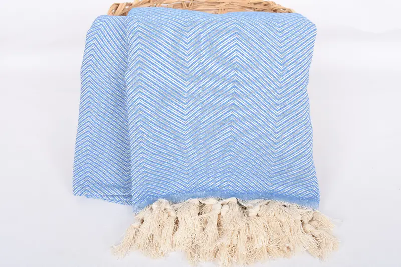 Turkish Blanket Throw, Custom Wedding Gifts, Throw Blankets, Best Wedding Gift, Monogram Blanket, Woven Throw Blanket, 84x68 Cotton Zig zag Towel - 5