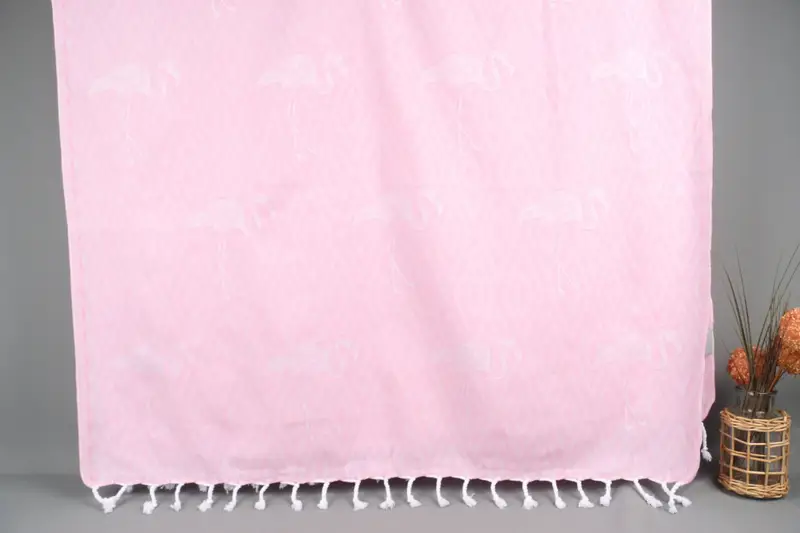 Personalized Pink Flamingo Towel, Organic Cotton, 40x71 Inches