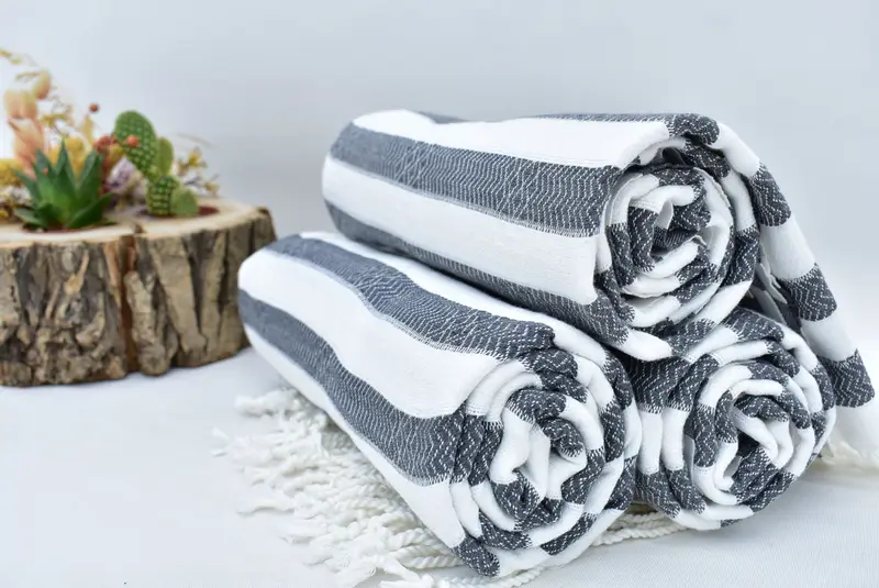 Monogram Turkish Towel, Memorial Gift, Travel Towel, 70x36 Cotton Striped Towel, Wedding Favors, Wedding Gift, Bachelorette Party Gifts For Bride - 7