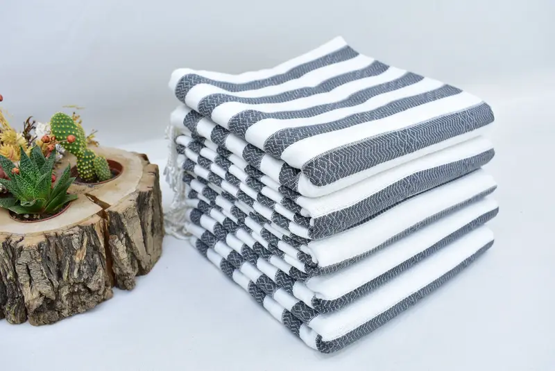 Monogram Turkish Towel, Memorial Gift, Travel Towel, 70x36 Cotton Striped Towel, Wedding Favors, Wedding Gift, Bachelorette Party Gifts For Bride - 4