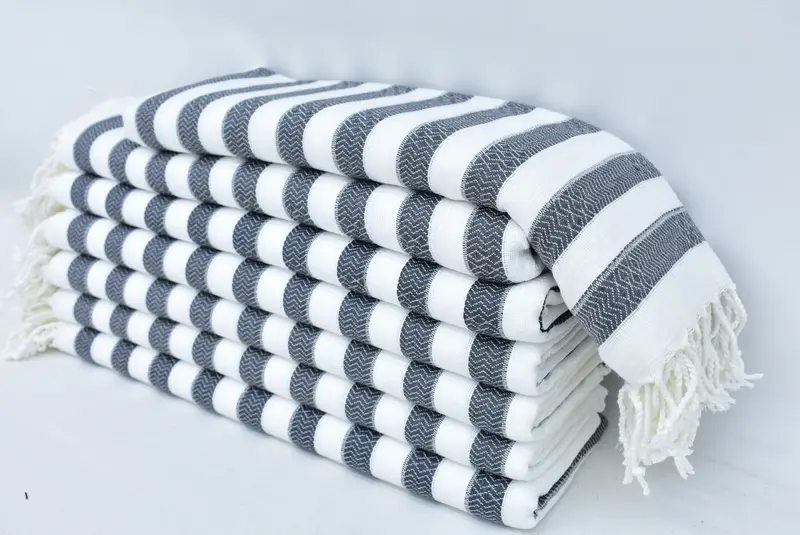 Monogram Turkish Towel, Memorial Gift, Travel Towel, 70x36 Cotton Striped Towel, Wedding Favors, Wedding Gift, Bachelorette Party Gifts For Bride - 2