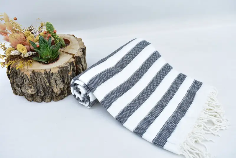 Monogram Turkish Towel, Memorial Gift, Travel Towel, 70x36 Cotton Striped Towel, Wedding Favors, Wedding Gift, Bachelorette Party Gifts For Bride - 6
