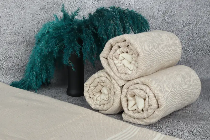 Peshtemal beach towel with unique design, Quick-dry towel, 70x40 Cotton Diamond Towel, Bridal Party Gifts, Bridesmaid Gift Towel, Fouta towel - 8