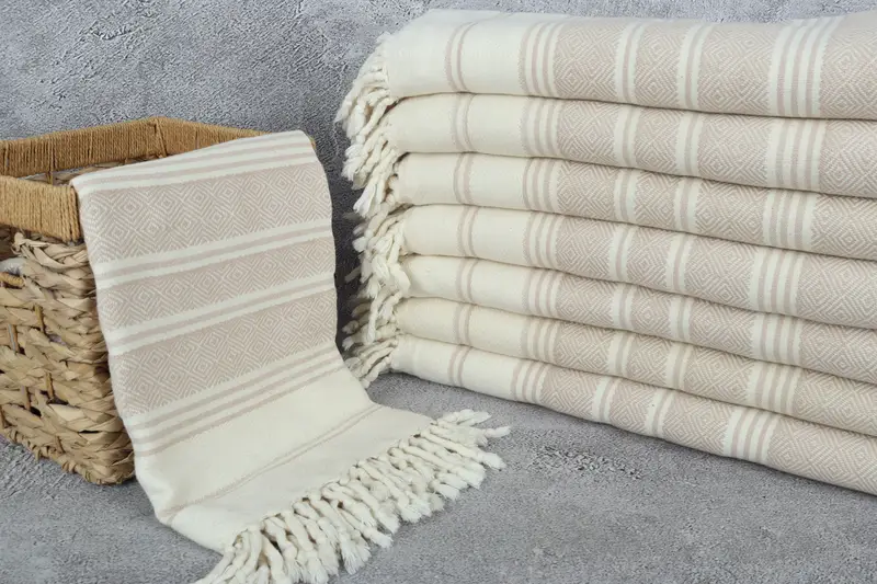 Peshtemal beach towel with unique design, Quick-dry towel, 70x40 Cotton Diamond Towel, Bridal Party Gifts, Bridesmaid Gift Towel, Fouta towel - 3