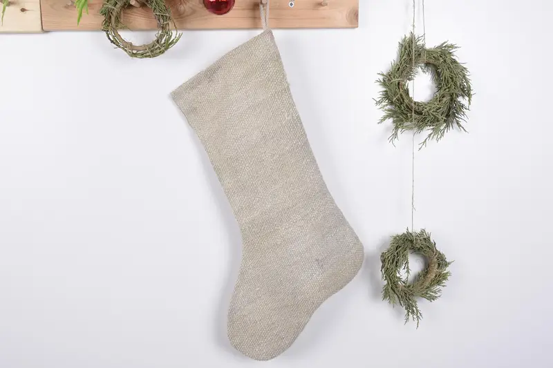 19 İnç Yılbaşı Süsleri Desenli Çorap, Kilim Tatil Çorabı