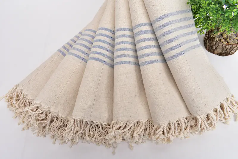 Yoga Towel, Wedding For Favor, 68x36 Cotton Striped Towel, Fringed Turkish towel for poolside, Bachelorette Gifts, Bridesmaid Gift, Bachelor Gifts - 4