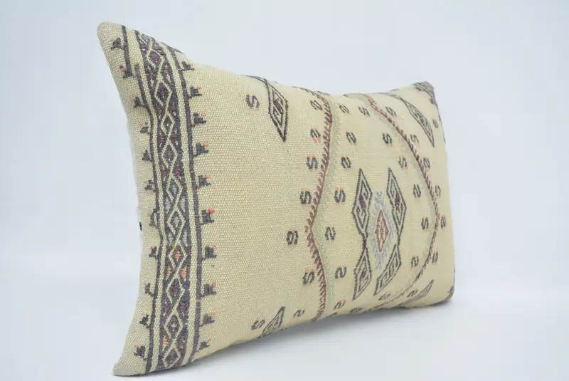 Pillow, Lounge Throw Cushion, Outdoor Pillow Sham, Kilim Pillow, Ikat Pillow Case, Gift Pillow, 16x24 White Cushion Cover, Kilim Cushion Sham - 3