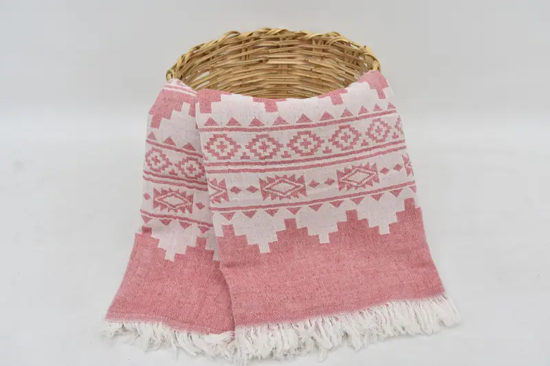 Organic Cotton Blankets Turkish Red Solid Blanket, Bedspread, 86x59 Inches