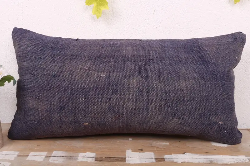 Boho Pillow, Cushion Case, Vintage Kilim Throw Pillow, Car Pillow Case, 12x24 Purple Pillow Case, Pillow for Couch, Boho Chic Pillow Case - 2