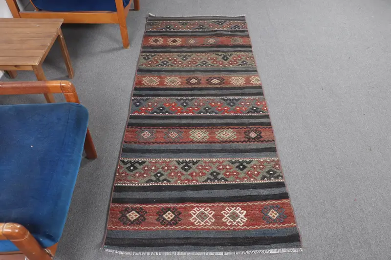 Orange & Purple Southwestern Rug, 2.8x6.9 ft Vibrant Decor