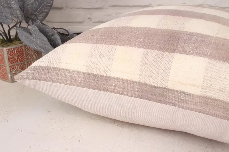 Vintage Pillow, Interior Designer Pillow, Handwoven Pillow Cover Cushion Cover, Turkish Pillow, 20x20 Brown Pillow Case, Pillow, Indoor Cushion Case - 6