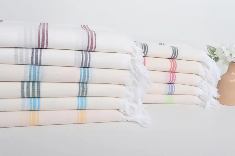 Fouta towel, Birthday Gift, Embroidered Towel, Wedding Anniversary Gift, 70x40 Cotton Striped Towel, Custom Turkish Towel, Bridesmaid Gift Towel - 2