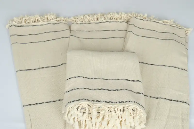Personalized Blanket, 104x96 Cotton Striped Towel, Decorative Blanket, Bridal Shower Gift, Turkish Throw Blanket, Embroidered Bedspread - 5