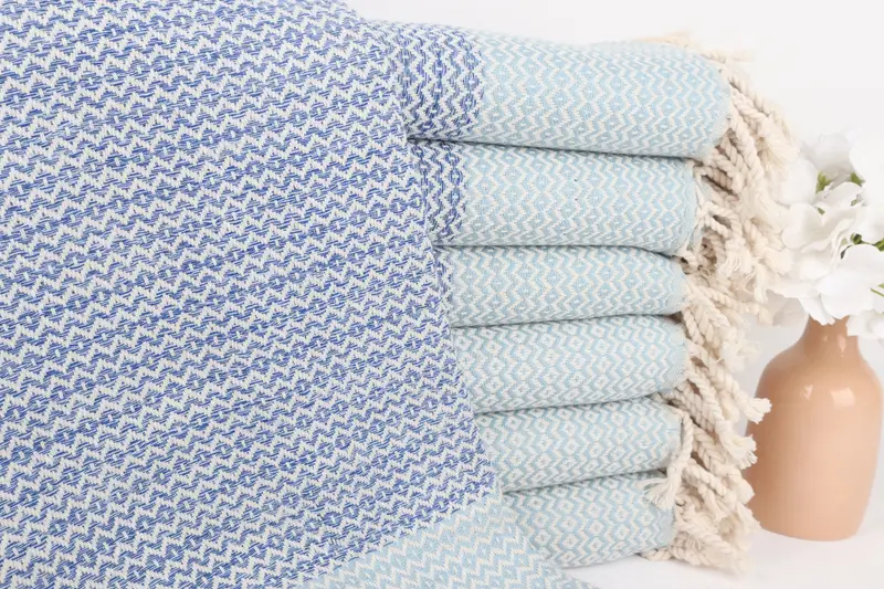70x40 Cotton Diamond Towel, House Warming Gift, Sand-Resistant Peshtemal, Scarf Towel, Gift For Him, Turkish towel, Personalized Beach Towel - 1