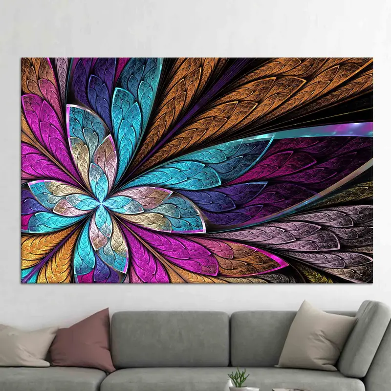 Trendige Schmetterlings-Fraktal-Leinwand: Elegante, schöne gedruckte Kunst