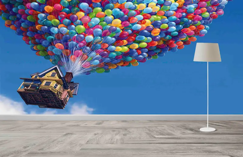 Çocuk Odası için Trendy Renkli Balonlar Baskılı Duvar Kağıdı
