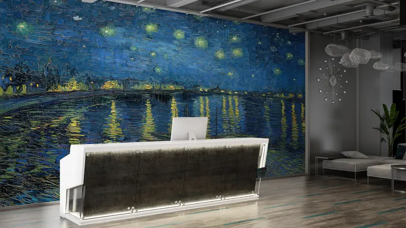 Bright Wall Paper, Custom Wall Paper, Starry Night Over The Rhone, 3d Wall Paper, Starry Night Over The Rhone Wall Decor, - 5