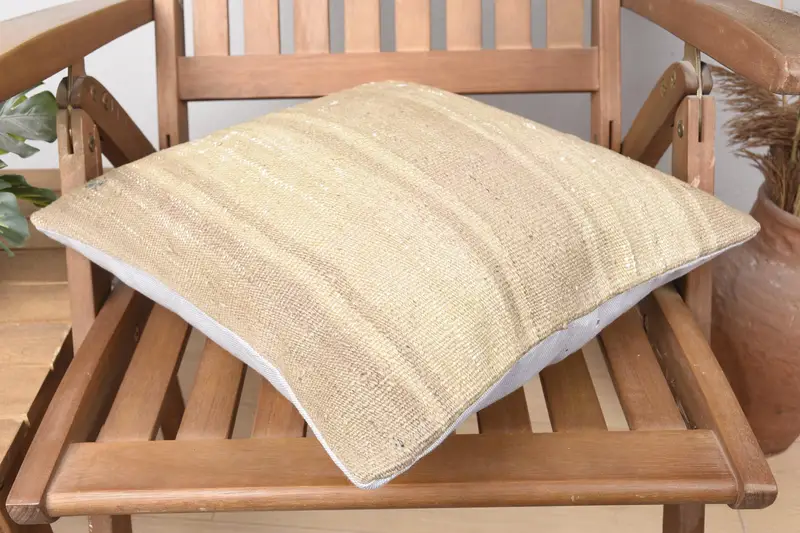 Pet Cushion Cover, 16x16 Beige Cushion, Throw Kilim Pillow, Cushion, Sustainable Pillow Sham, Ethnical Kilim Rug Pillow, Pillow for Sofa - 4