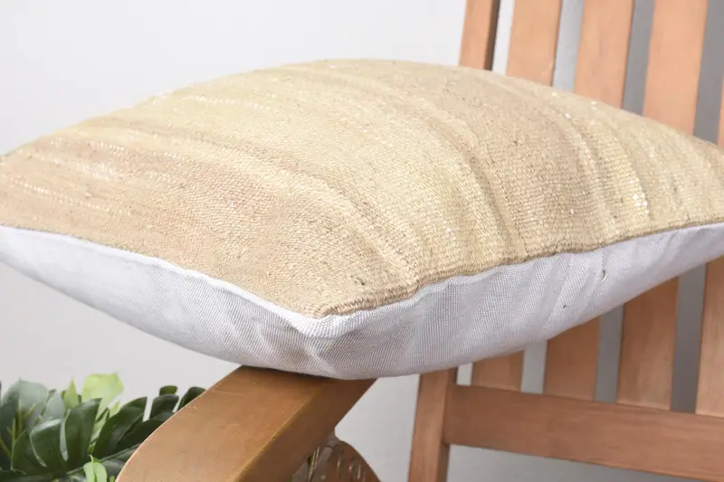 Pet Cushion Cover, 16x16 Beige Cushion, Throw Kilim Pillow, Cushion, Sustainable Pillow Sham, Ethnical Kilim Rug Pillow, Pillow for Sofa - 6