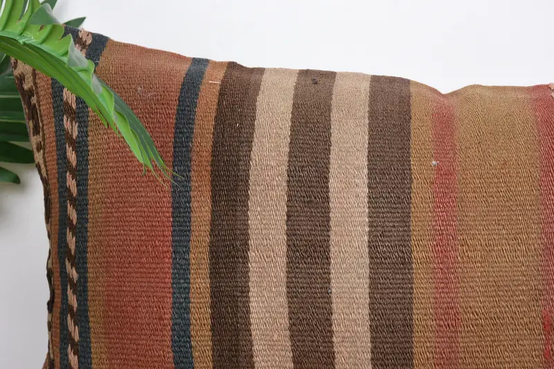 Antique Pillows, Vintage Pillow, Vintage Throw Pillow Cover, Ethnic Pillow Cover, Turkish Kilim Pillow, Pillow, 16x24 Brown Pillow Sham - 2